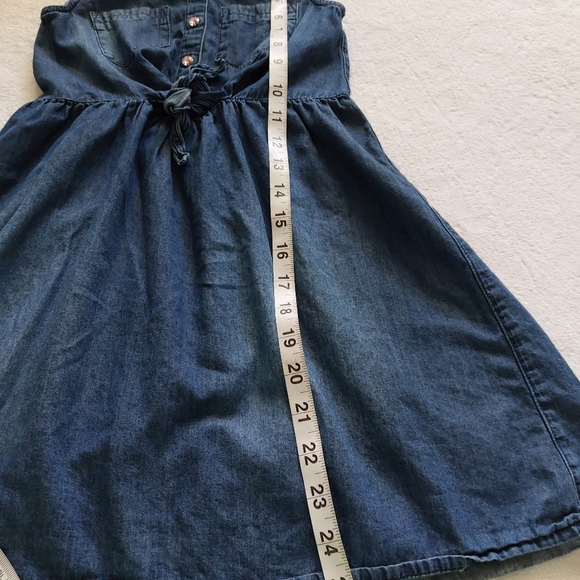 DENIM CHAMBRAY SLEEVELESS GIRLS DRESS - Picture 7 of 11